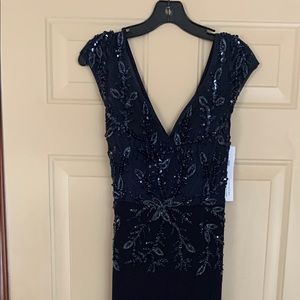 NEW-  Long beaded Aidan Mattox dress Sax 5th Ave